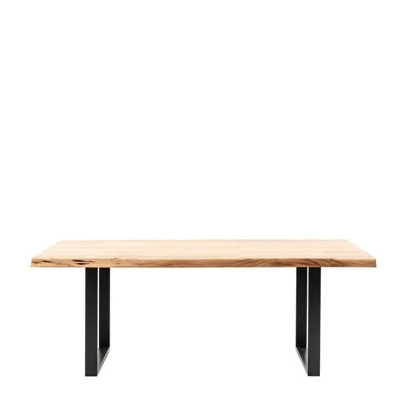 6-Seater Dining Table Live Edge - Light Wood