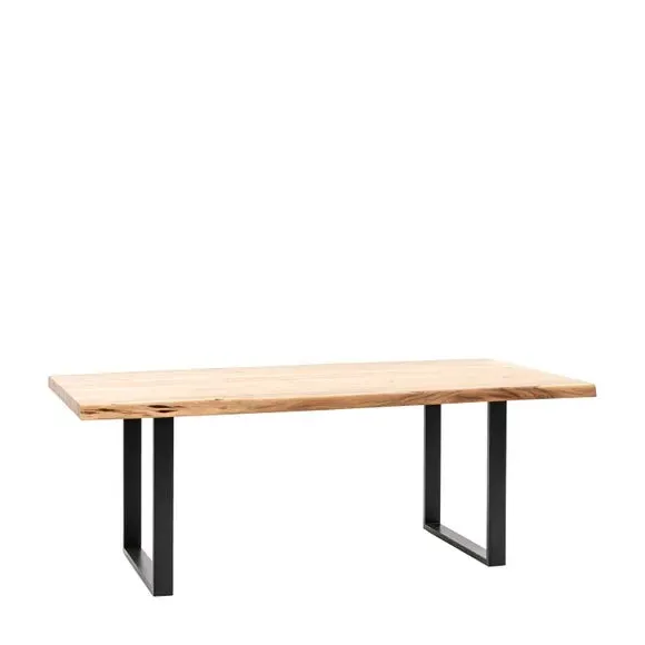 6-Seater Dining Table Live Edge - Light Wood