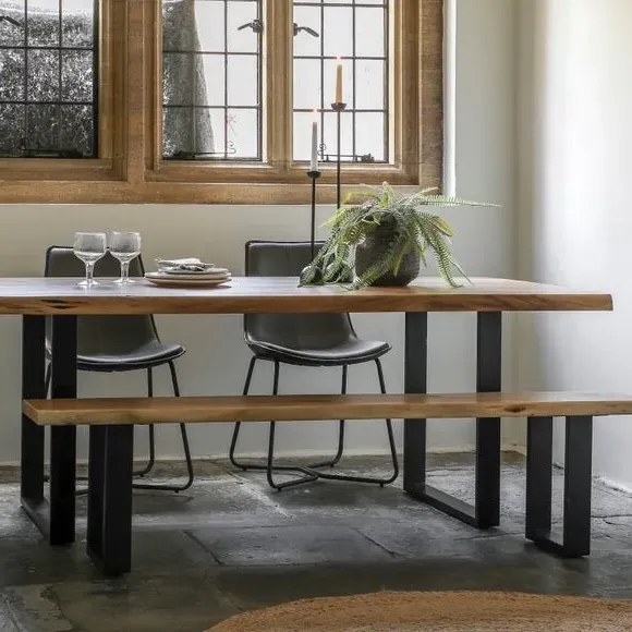 6-Seater Dining Table Live Edge - Light Wood image