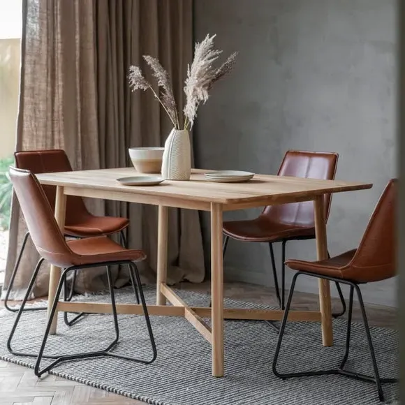 6-Seater Dining Table - Oak, Solid Wood image