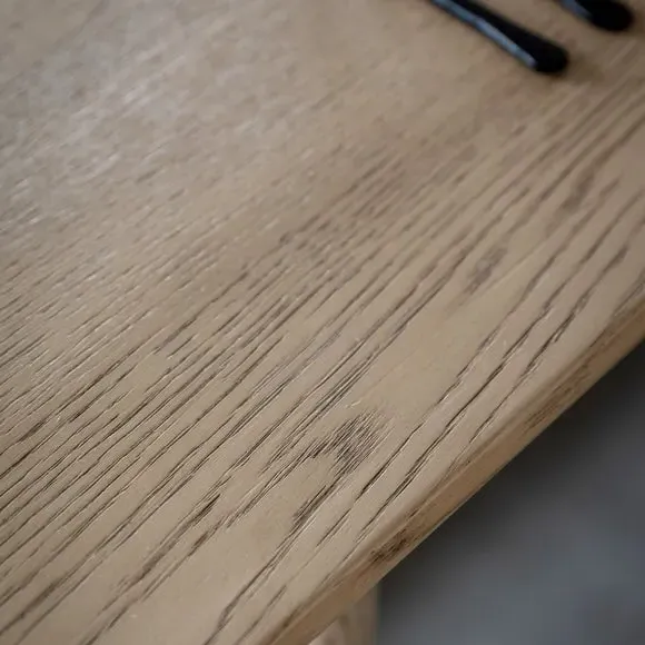 6-Seater Dining Table - Smoked, Solid Oak