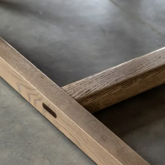 6-Seater Dining Table - Smoked, Solid Oak