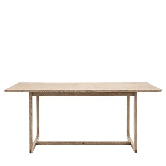 6-Seater Dining Table - Smoked, Solid Oak
