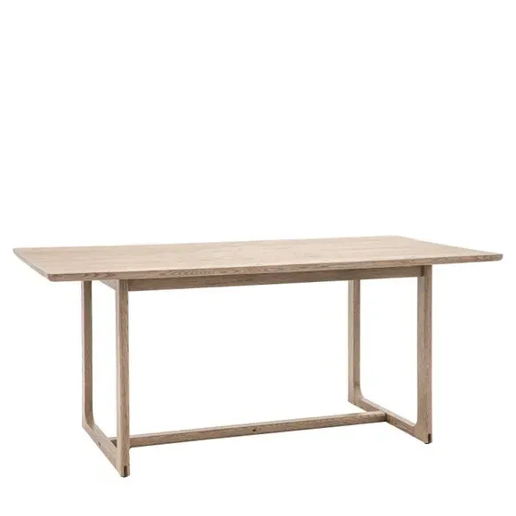 6-Seater Dining Table - Smoked, Solid Oak
