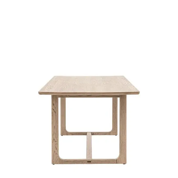 6-Seater Dining Table - Smoked, Solid Oak