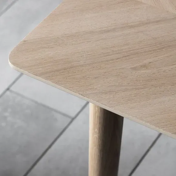 6-Seater Dining Table with Chevron Design - Oak