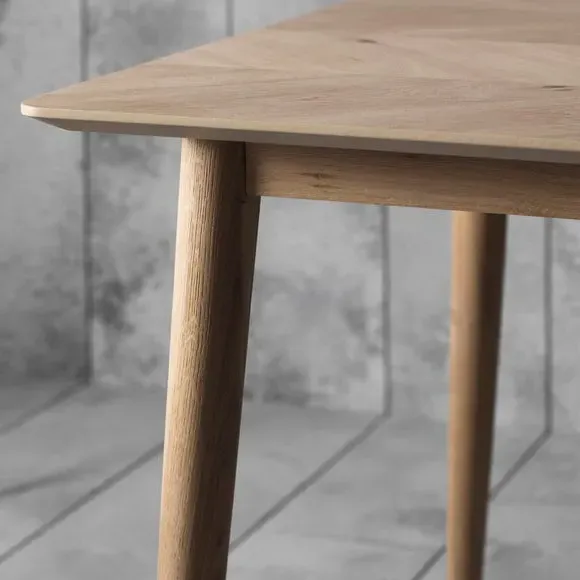 6-Seater Dining Table with Chevron Design - Oak