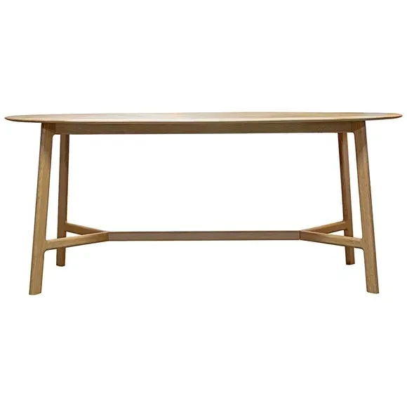 6-Seater Oval Dining Table - Light Oak Wood