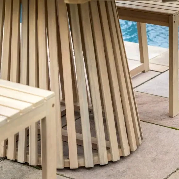 6-Seater Oval Dining Table - Natural, Wood