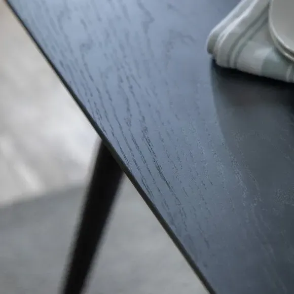 6-Seater Rectangular Dining Table - Black, Oak