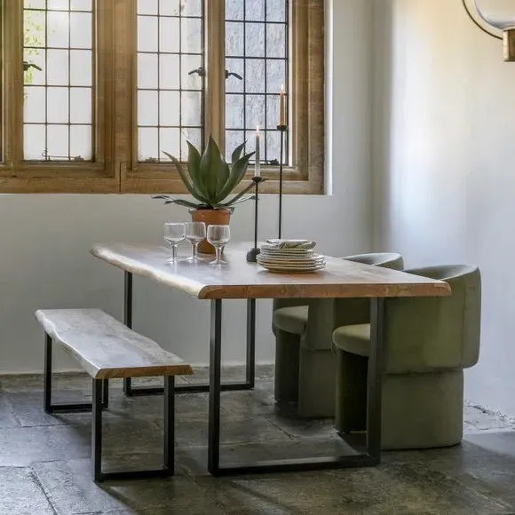 8-Seater Dining Table - Light Wood, Metal image