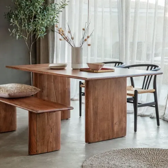 8-Seater Rectangular Dining Table - Light Wood image