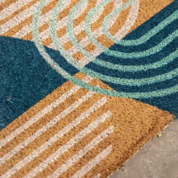 Abstract Arch Doormat - Blue, Coir