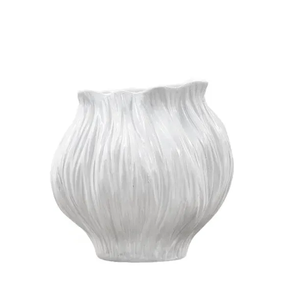 Abstract Clay Vase - White, Ceramic