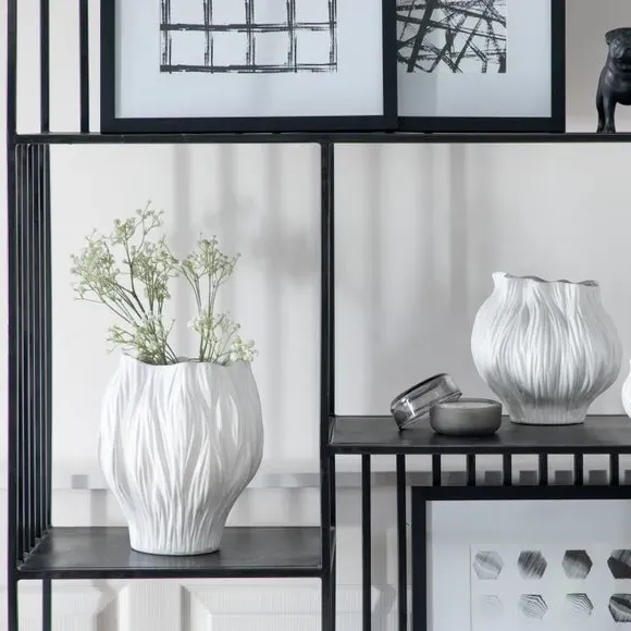 Abstract Clay Vase - White, Ceramic
