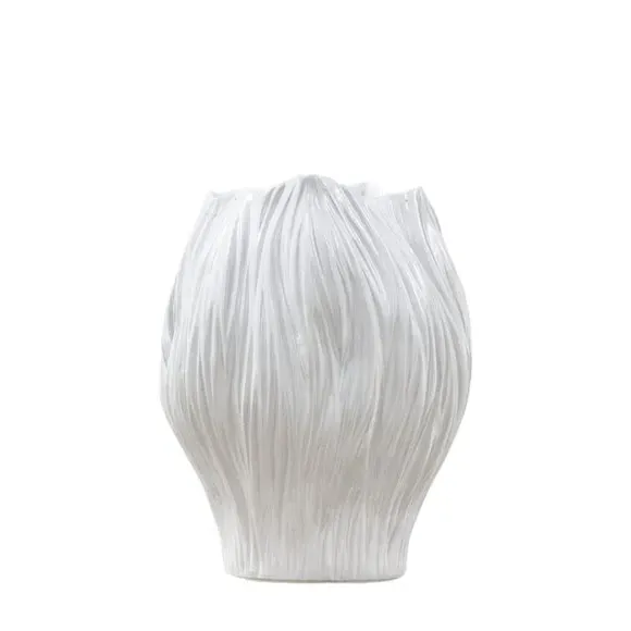 Abstract Clay Vase - White, Ceramic