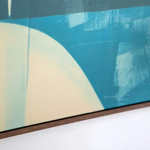 Abstract Framed Canvas - Blue