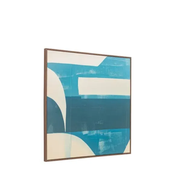 Abstract Framed Canvas - Blue