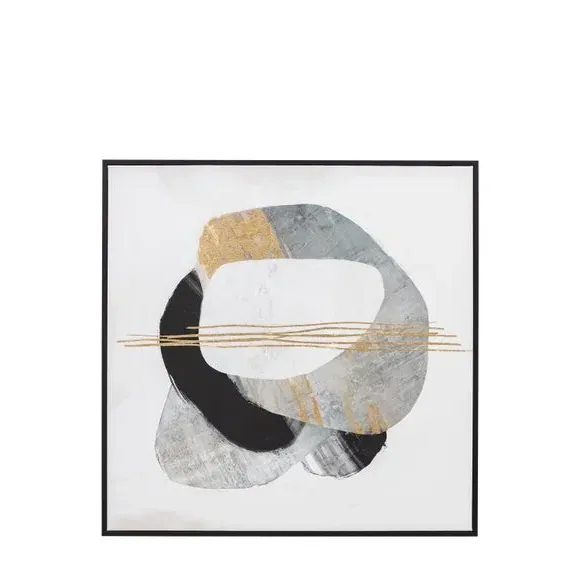 Abstract Framed Canvas - Grey, Monochrome