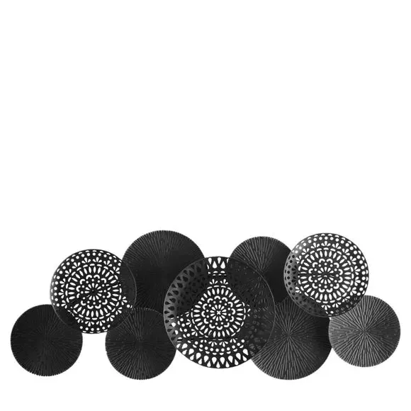 Abstract Metal Wall Art - Black, Distressed