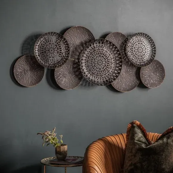 Abstract Metal Wall Art - Black, Distressed image