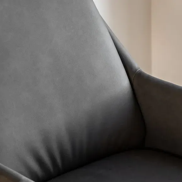 Accent Chair with Metal Frame - Charcoal, Faux Leather