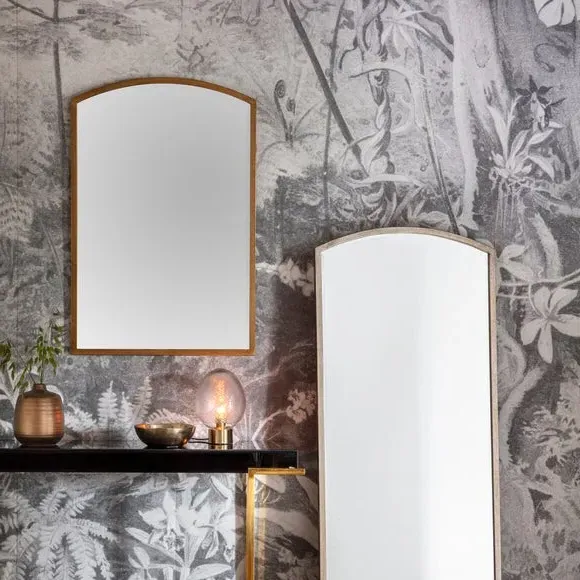 Arch Full Length Leaner Mirror - Gold, Metal
