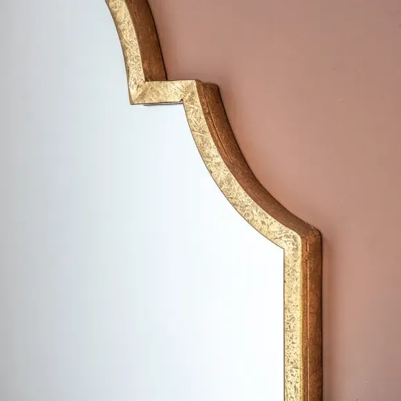 Arch Wall Mirror with Frame - Gold, Metal