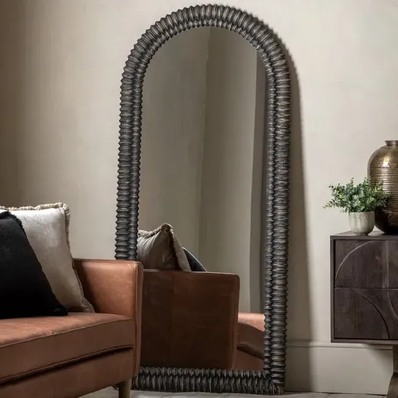 Arched Full Length Leaner Mirror - Black image