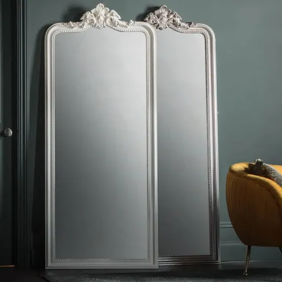Arched Full Length Leaner Mirror - Silver, Wood image