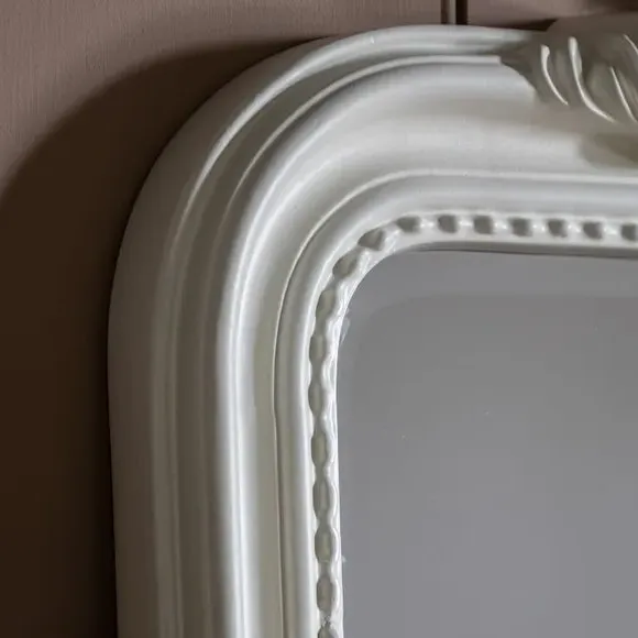 Arched Full Length Leaner Mirror - White, Wood