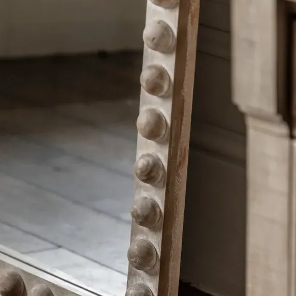 Arched Full Length Mirror - Natural, Beaded Frame