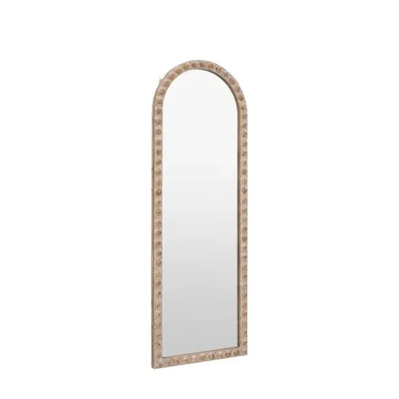 Arched Full Length Mirror - Natural, Beaded Frame