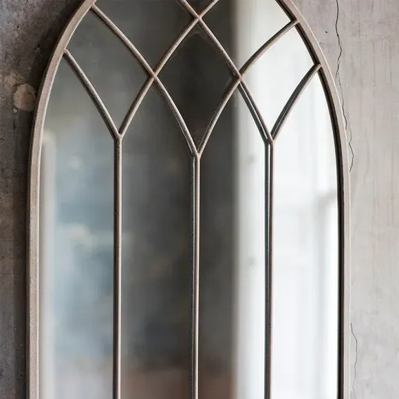 Arched Full Length Wall Mirror - Cream, Metal