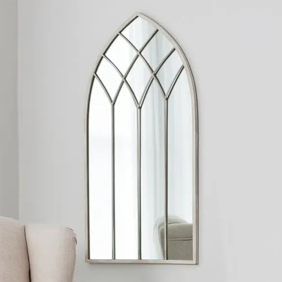 Arched Full Length Wall Mirror - Cream, Metal image