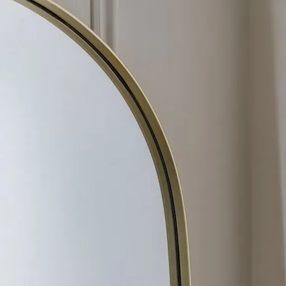 Arched Full Length Wall Mirror - Gold, Metal