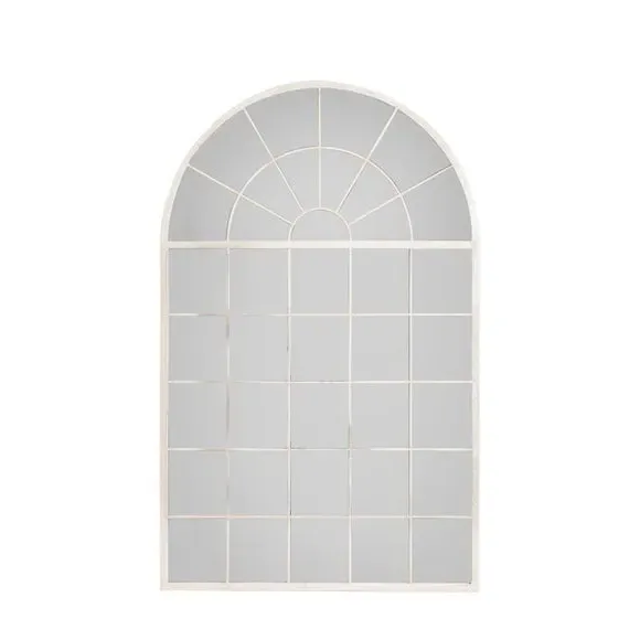 Arched Leaner Mirror Window Style - White image