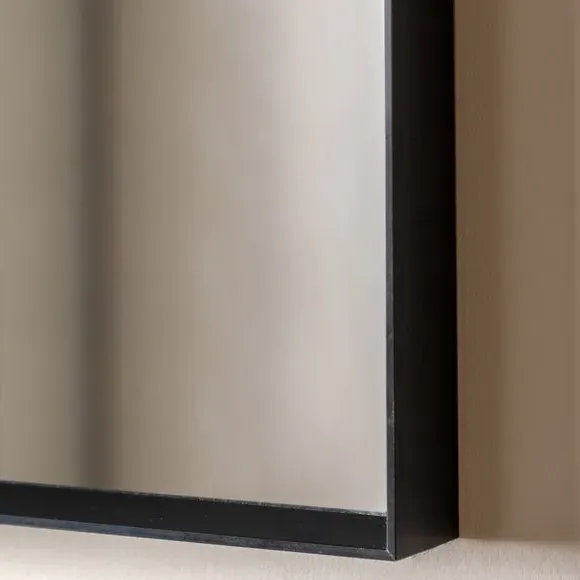 Arched Overmantel Wall Mirror - Black