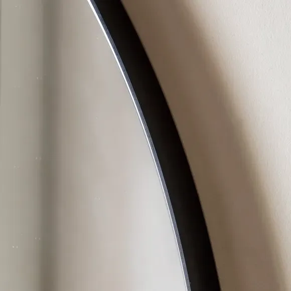 Arched Overmantel Wall Mirror - Black