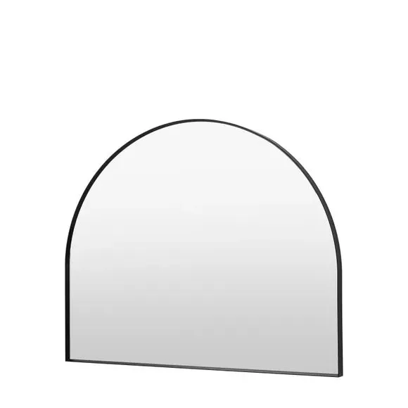 Arched Overmantel Wall Mirror - Black