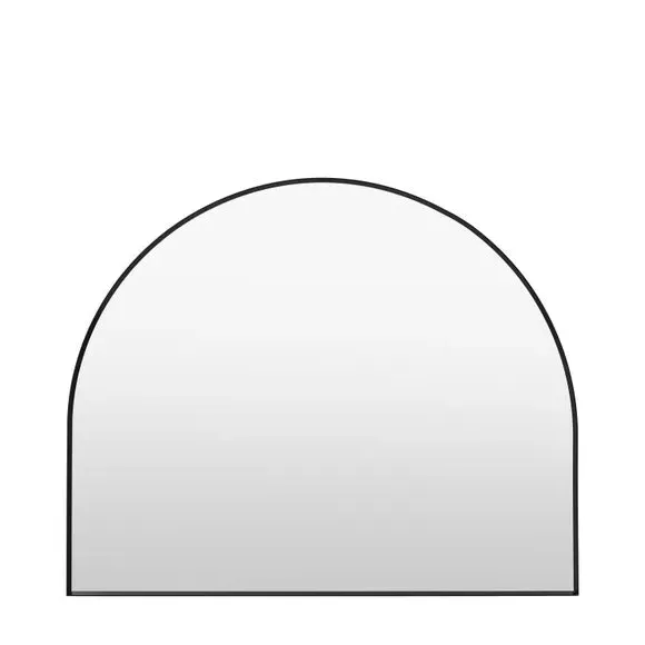 Arched Overmantel Wall Mirror - Black