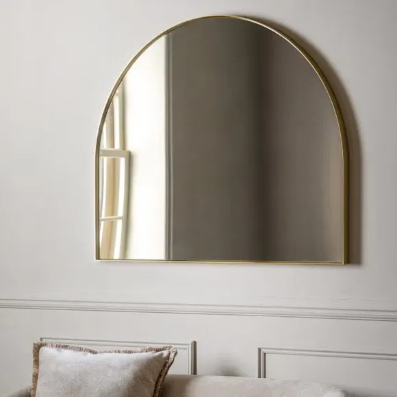 Arched Overmantel Wall Mirror - Gold