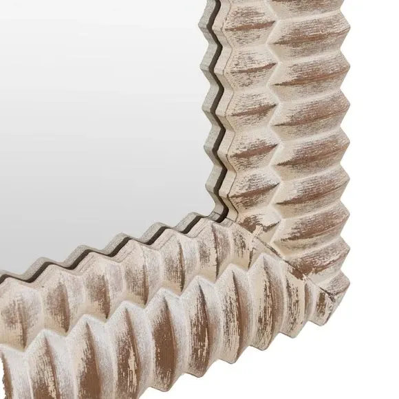 Arched Wall Mirror Distressed Finish - Cream