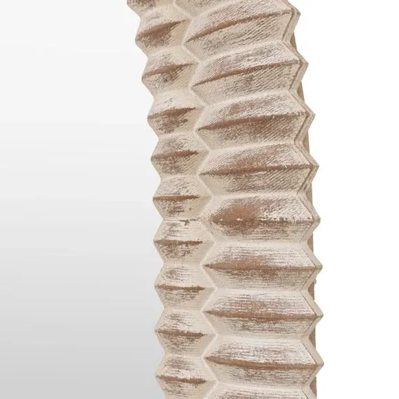 Arched Wall Mirror Distressed Finish - Cream