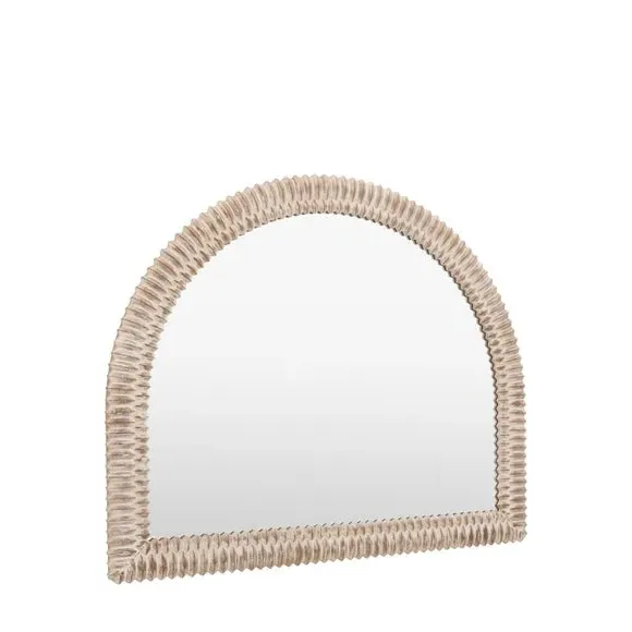 Arched Wall Mirror Distressed Finish - Cream