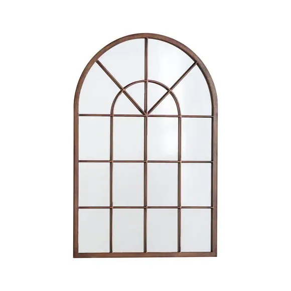 Arched Wall Mirror Window Style - Bronze