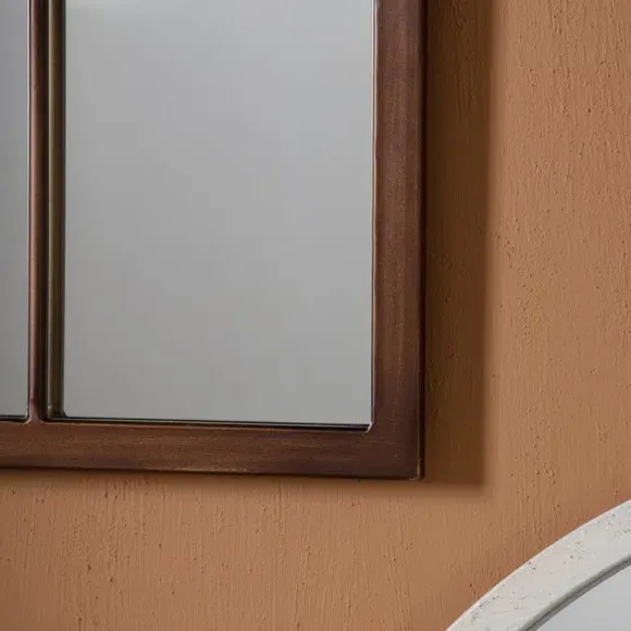 Arched Wall Mirror Window Style - Bronze