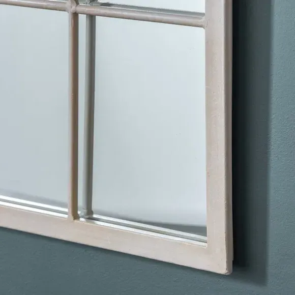 Arched Window Wall Mirror - Cream, Metal