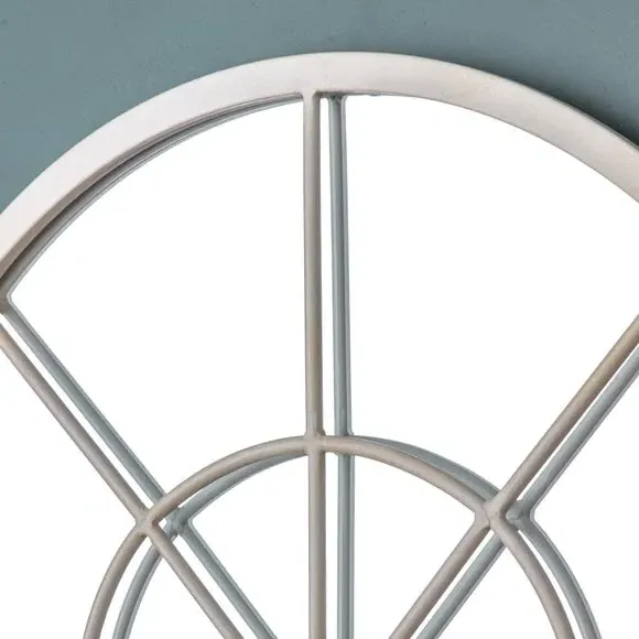 Arched Window Wall Mirror - Cream, Metal