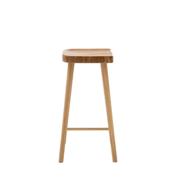 Bar Stool with Saddle Seat - Natural, Oak
